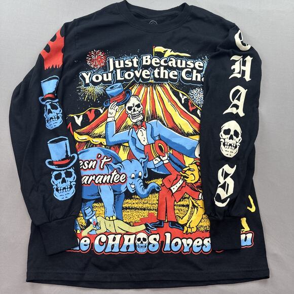 Boss Dog Art Dept Shirt Mens Small Festival Graphic Print Retro Circus Chaos - Picture 1 of 9